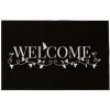 Tapis d'entrée noir et blanc design fluorescent "Welcome"