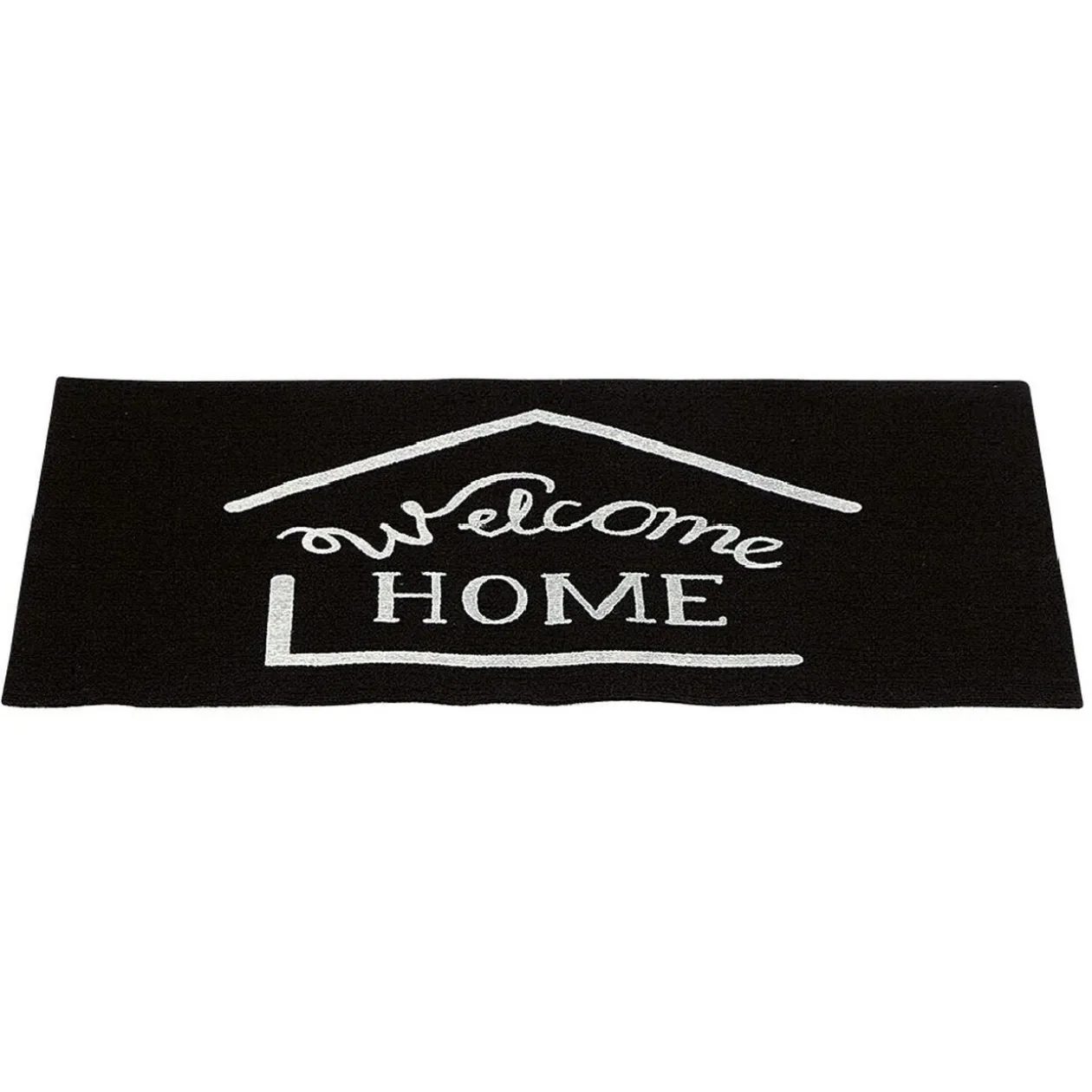 Tapis d'entrée noir et blanc design fluorescent "Welcome"