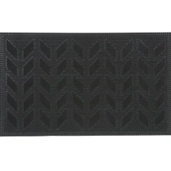 Tapis d'entrée rectangulaire picot antidérapant noir