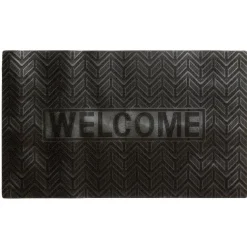 Tapis d'entrée rectangulaire picot antidérapant noir