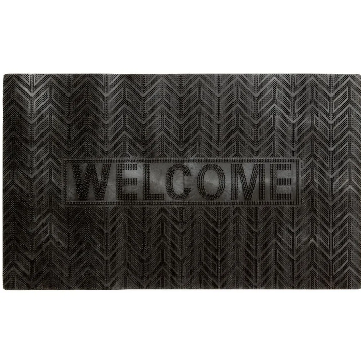 Tapis d'entrée rectangulaire picot antidérapant noir