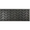 Tapis d'extérieur en caoutchouc avec picots motif chevron noir