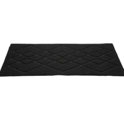 Tapis d'extérieur noir design losanges 75x45 cm