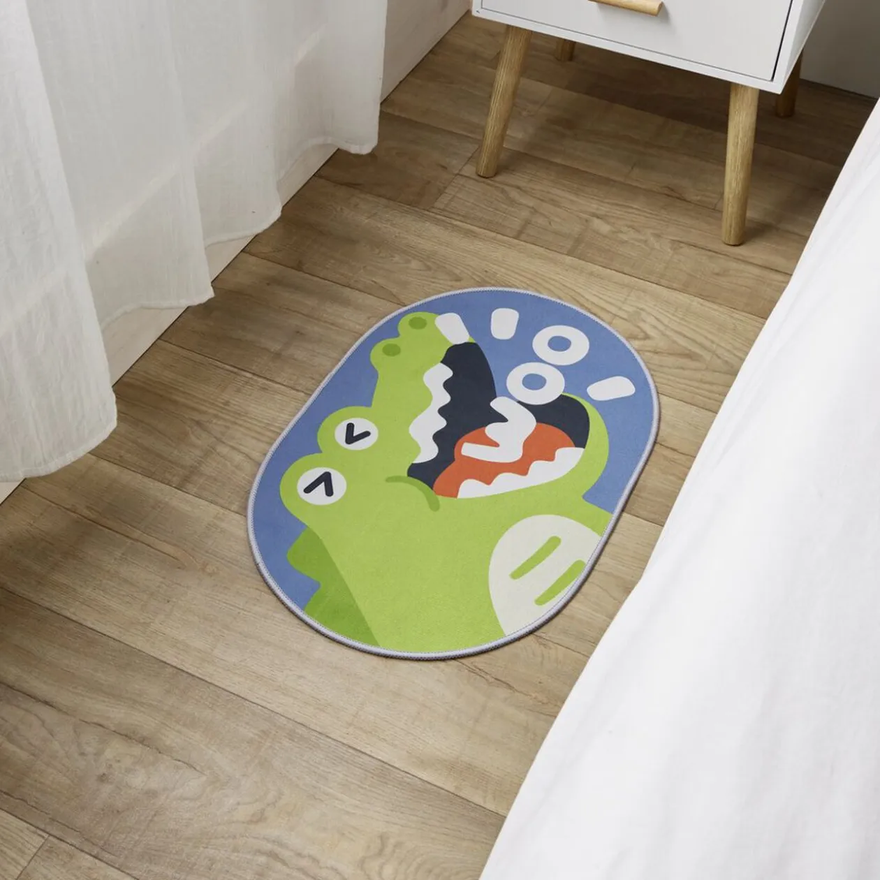 Tapis enfant licorne ou crocodile polyester 40x60cm - 2 modèles