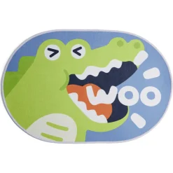 Tapis enfant licorne ou crocodile polyester 40x60cm - 2 modèles