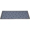 Tapis entrée anti poussière rectangulaire motif vague bleu contour noir