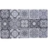 Tapis extérieur design mosaïque gris et blanc 75x45 cm