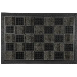 Tapis grattant damier noir et gris