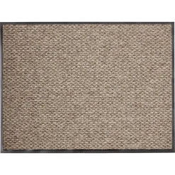 Tapis intérieur antipoussière absorbant beige et noir 80x60cm