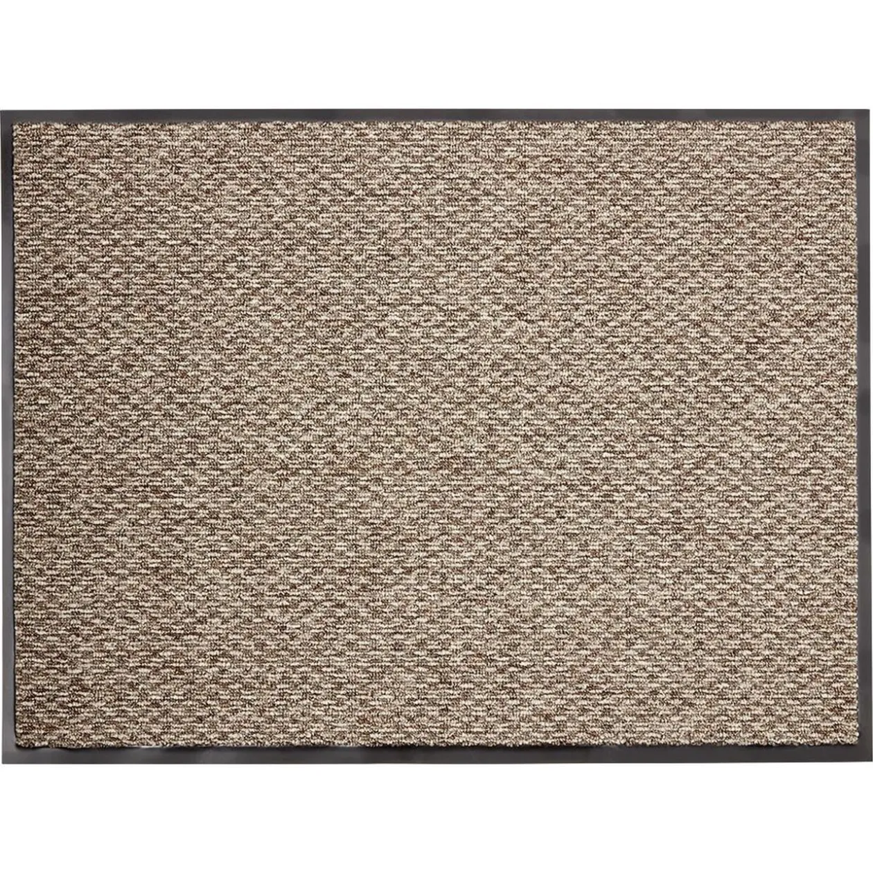 Tapis intérieur antipoussière absorbant beige et noir 80x60cm