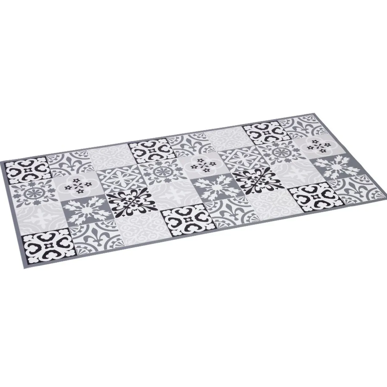Tapis intérieur extérieur vinyle décor carreau de ciment 99x49 cm