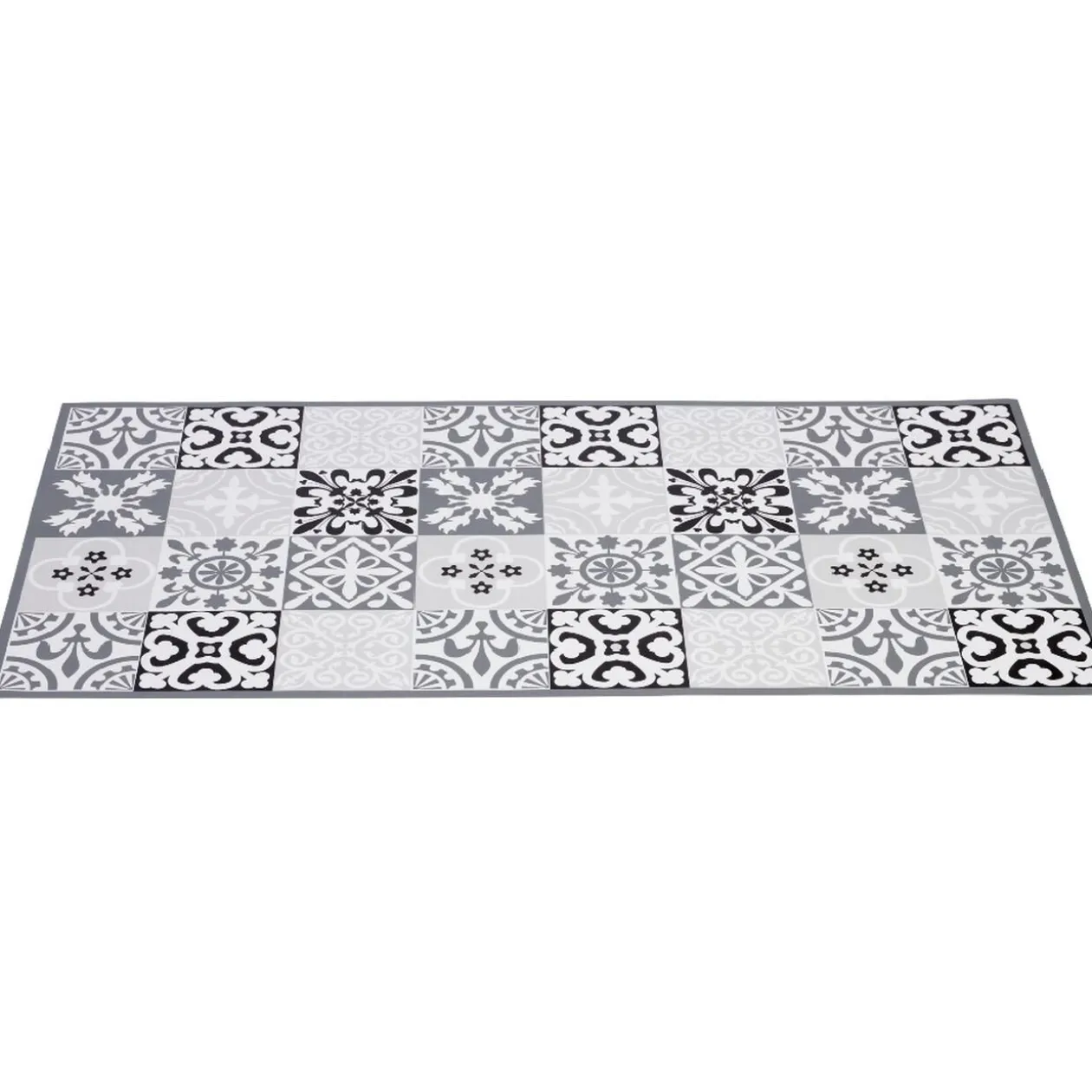 Tapis intérieur extérieur vinyle décor carreau de ciment 99x49 cm
