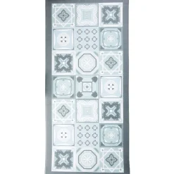 Tapis mémoire de forme motif carreau de ciment gris