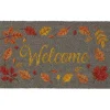 Tapis paillasson coco Welcome motif feuilles automne