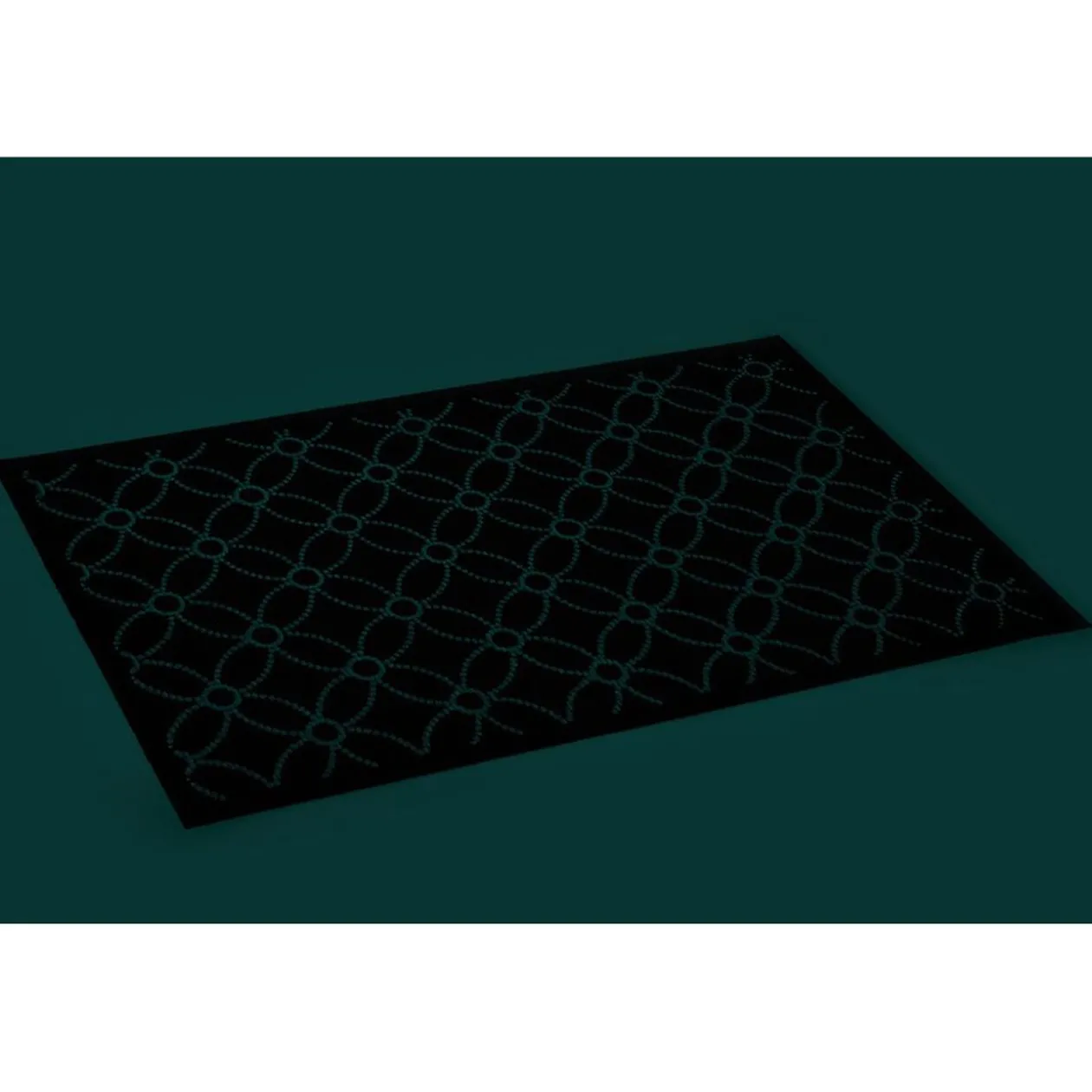 Tapis phosphorescent anti-dérapant et absorbant L28 x 20 cm noir blanc