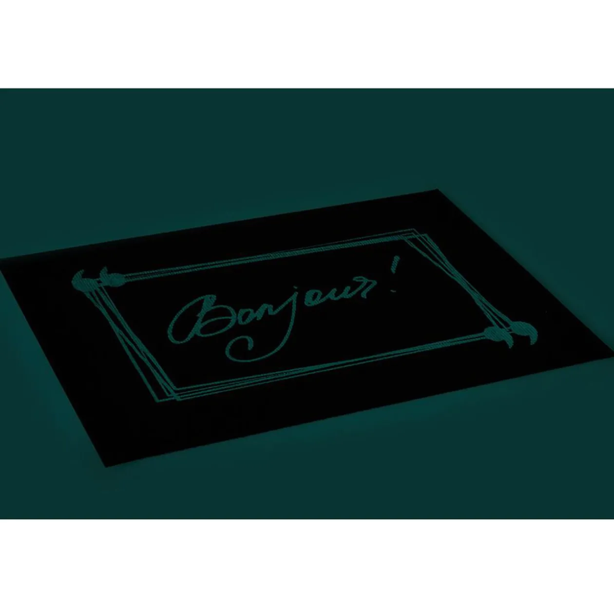 Tapis phosphorescent anti-dérapant et absorbant L28 x 20 cm noir blanc