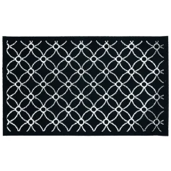 Tapis phosphorescent anti-dérapant et absorbant L28 x 20 cm noir blanc