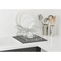 Tapis éponge microfibre gris pour évier