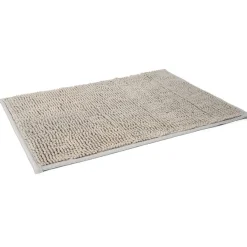 Tapis pour salle de bain chenille uni gris 45x65cm