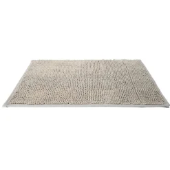 Tapis pour salle de bain chenille uni gris 45x65cm