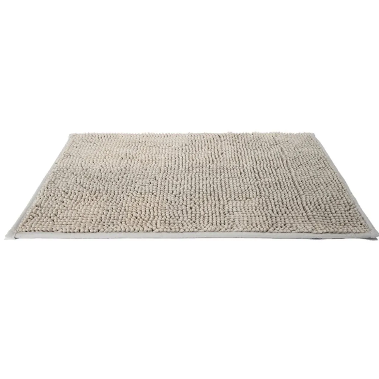Tapis pour salle de bain chenille uni gris 45x65cm