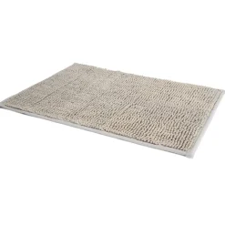 Tapis pour salle de bain chenille uni gris 45x65cm