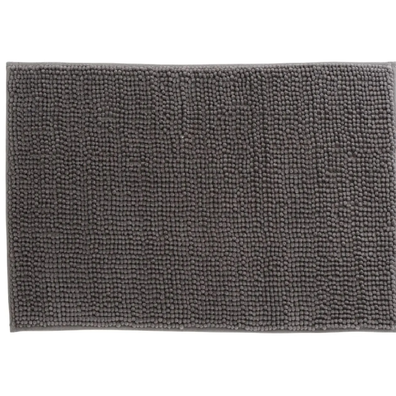 Tapis pour salle de bain chenille uni gris 45x65cm