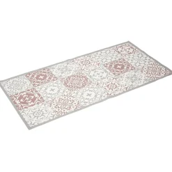 Tapis pvc imprimé carreau de ciment 100x50 cm gris blanc rouge