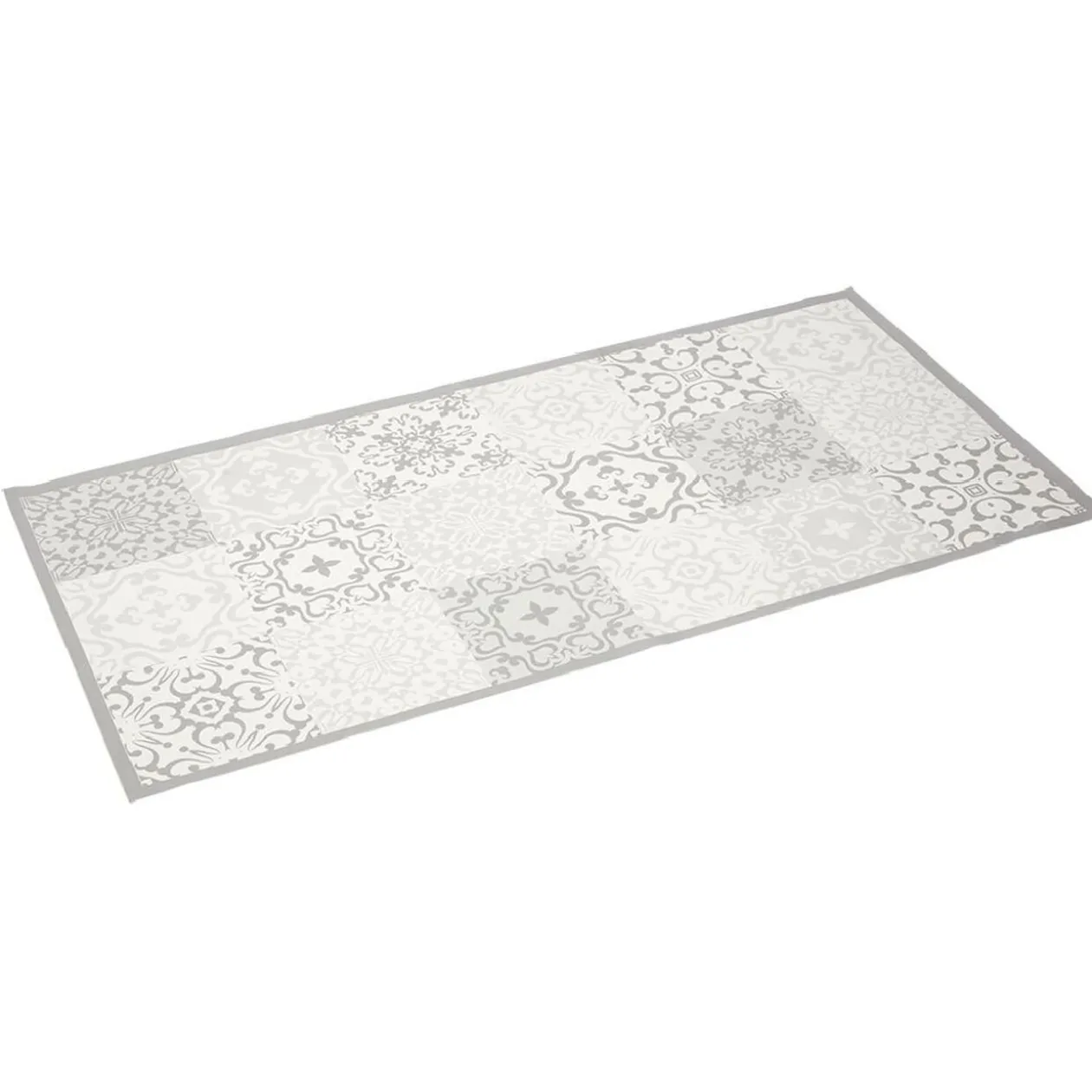 Tapis pvc imprimé carreau de ciment 100x50 cm gris blanc