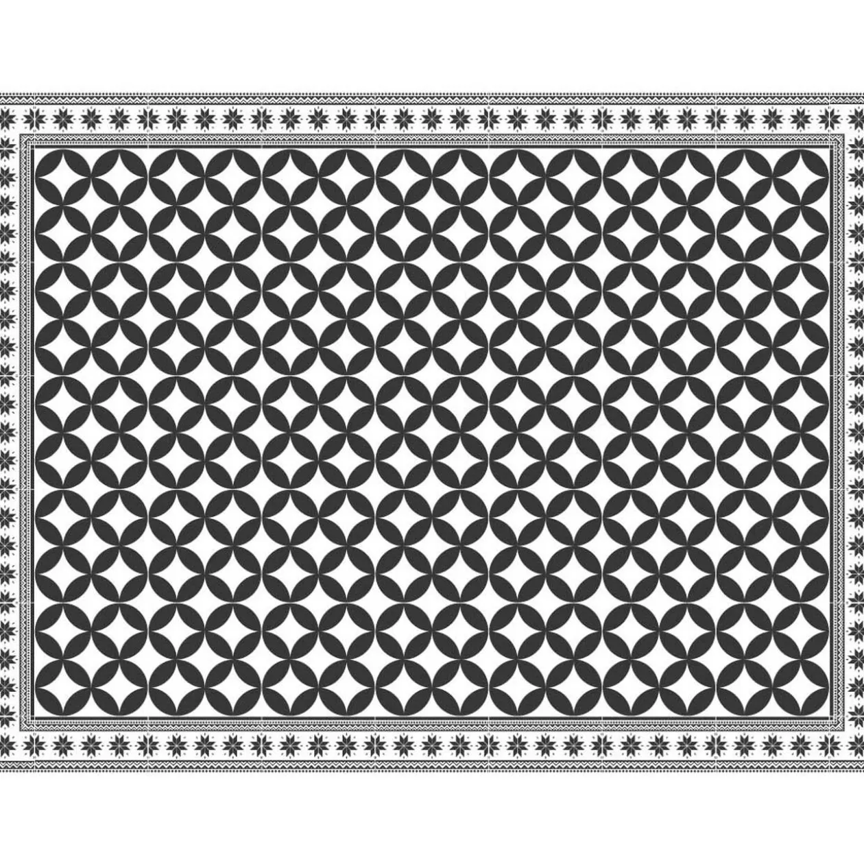 Tapis rectangulaire vinyle motif carreau de ciment 120 x 90 cm