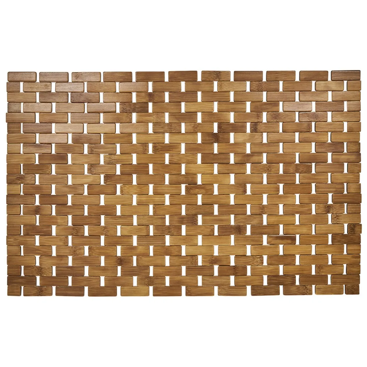 Tapis salle de bain 100% bambou marron 72x45cm
