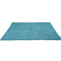 Tapis salle de bain chenille bleu