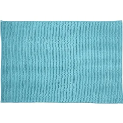 Tapis salle de bain chenille bleu