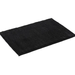 Tapis salle de bain chenille uni noir