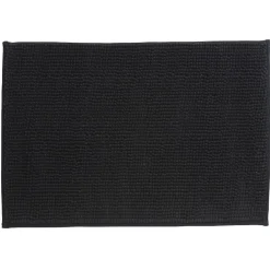 Tapis salle de bain chenille uni noir