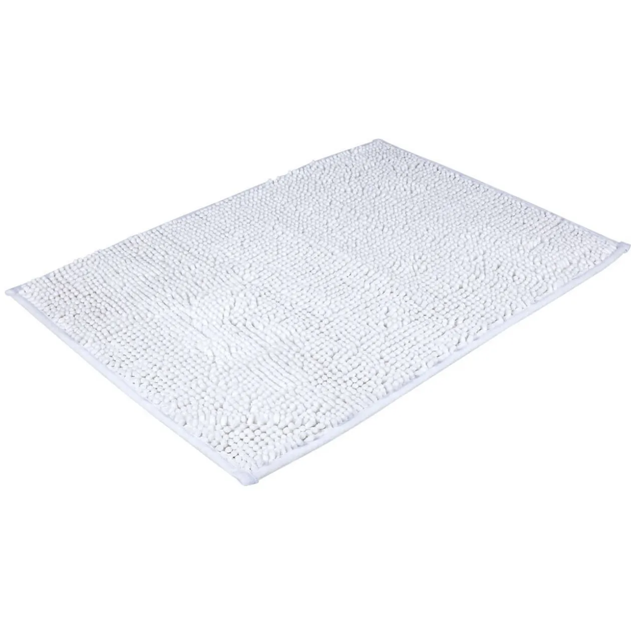 Tapis salle de bain chenille blanc