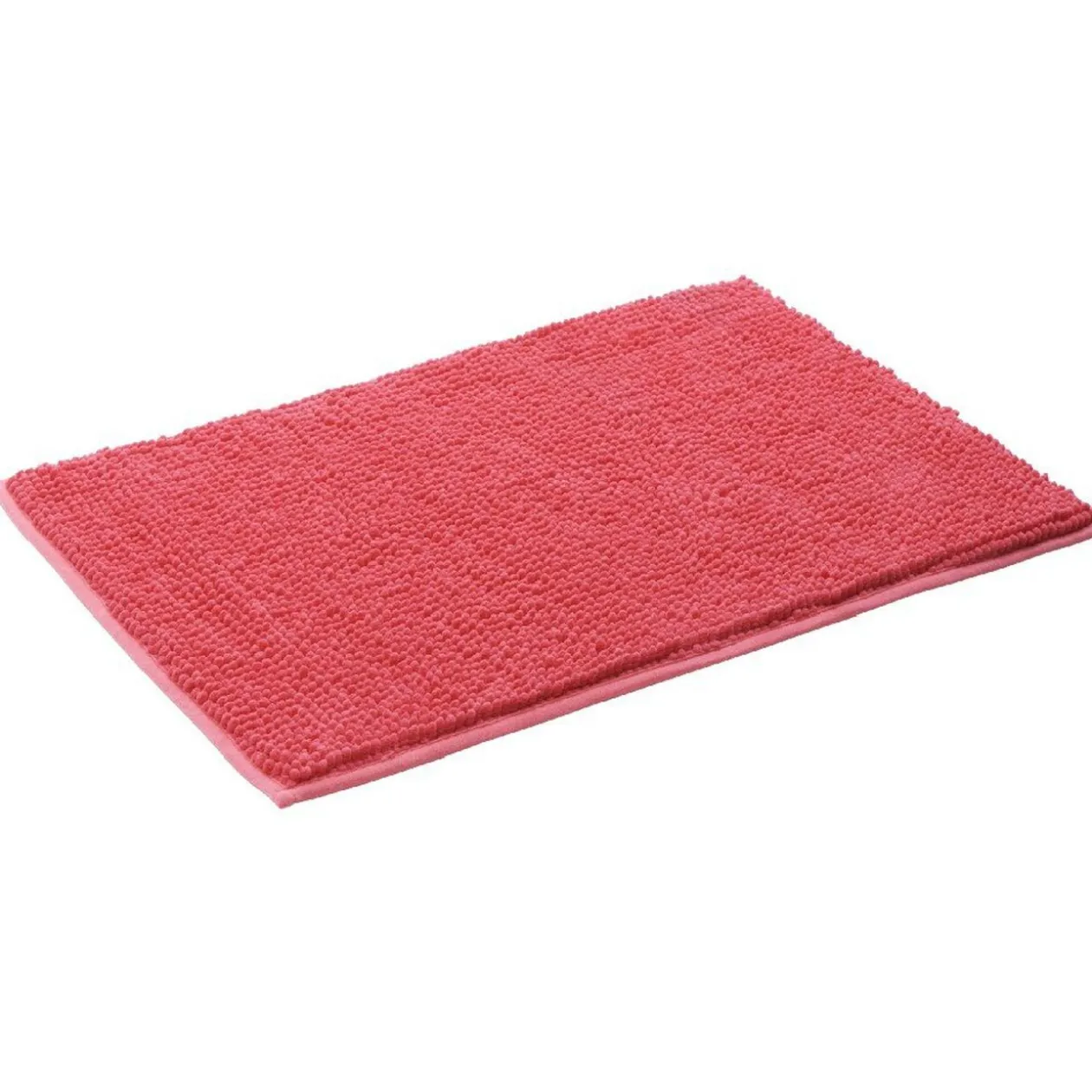 Tapis salle de bain chenille uni rose