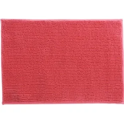 Tapis salle de bain chenille uni rose