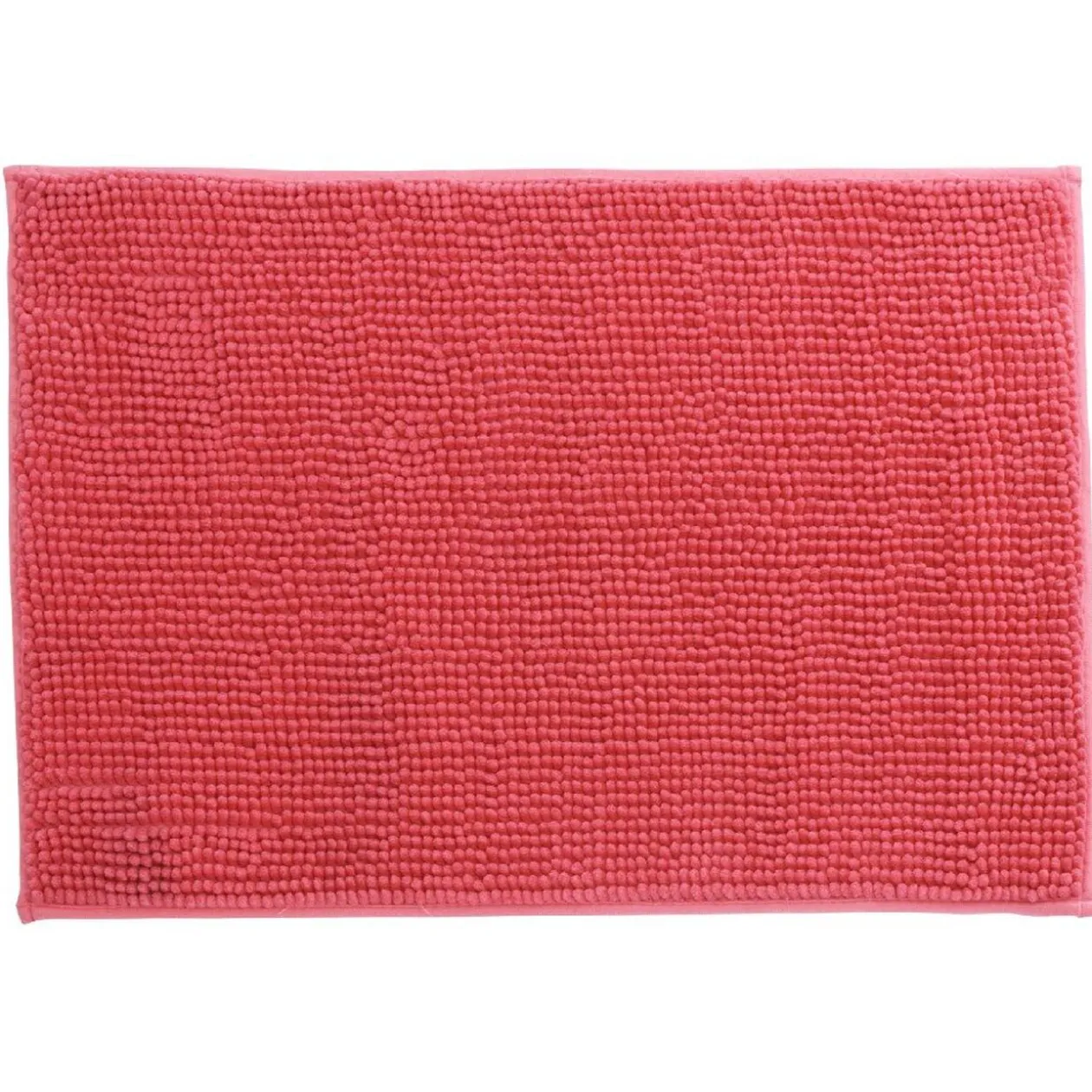Tapis salle de bain chenille uni rose