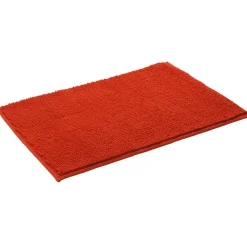 Tapis salle de bain chenille uni rouge