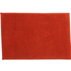 Tapis salle de bain chenille uni rouge