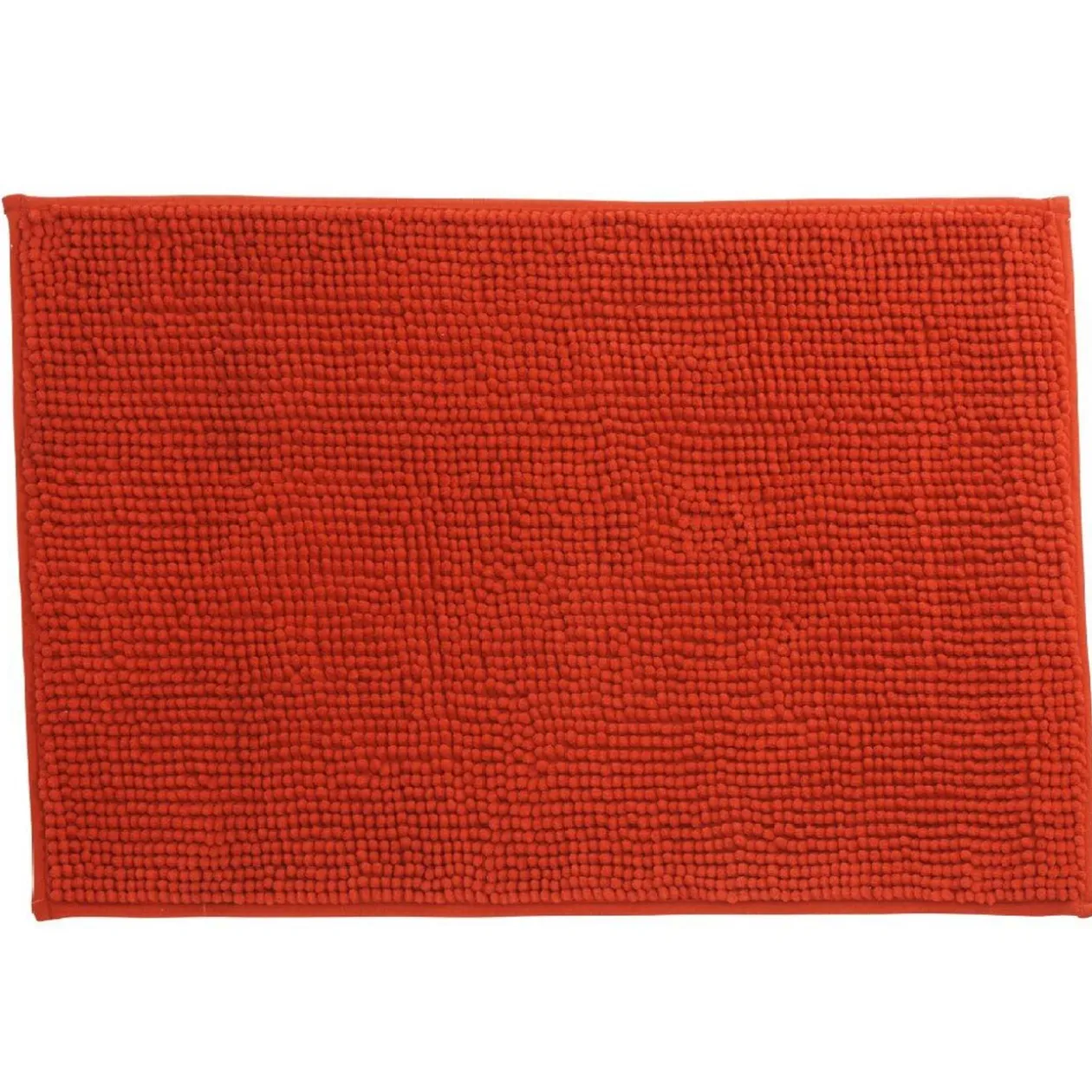 Tapis salle de bain chenille uni rouge