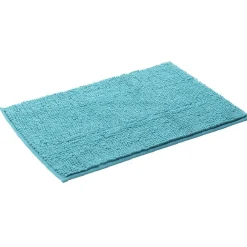 Tapis salle de bain chenille uni bleu