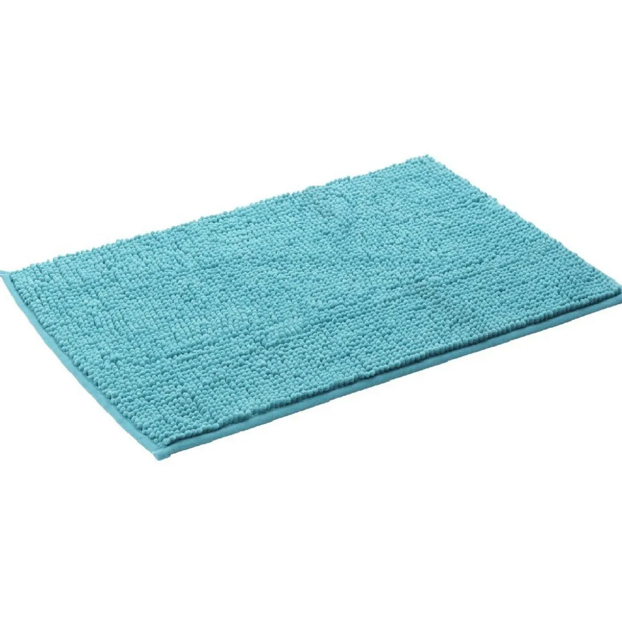 Tapis salle de bain chenille uni bleu