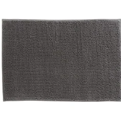 Tapis salle de bain chenille uni gris