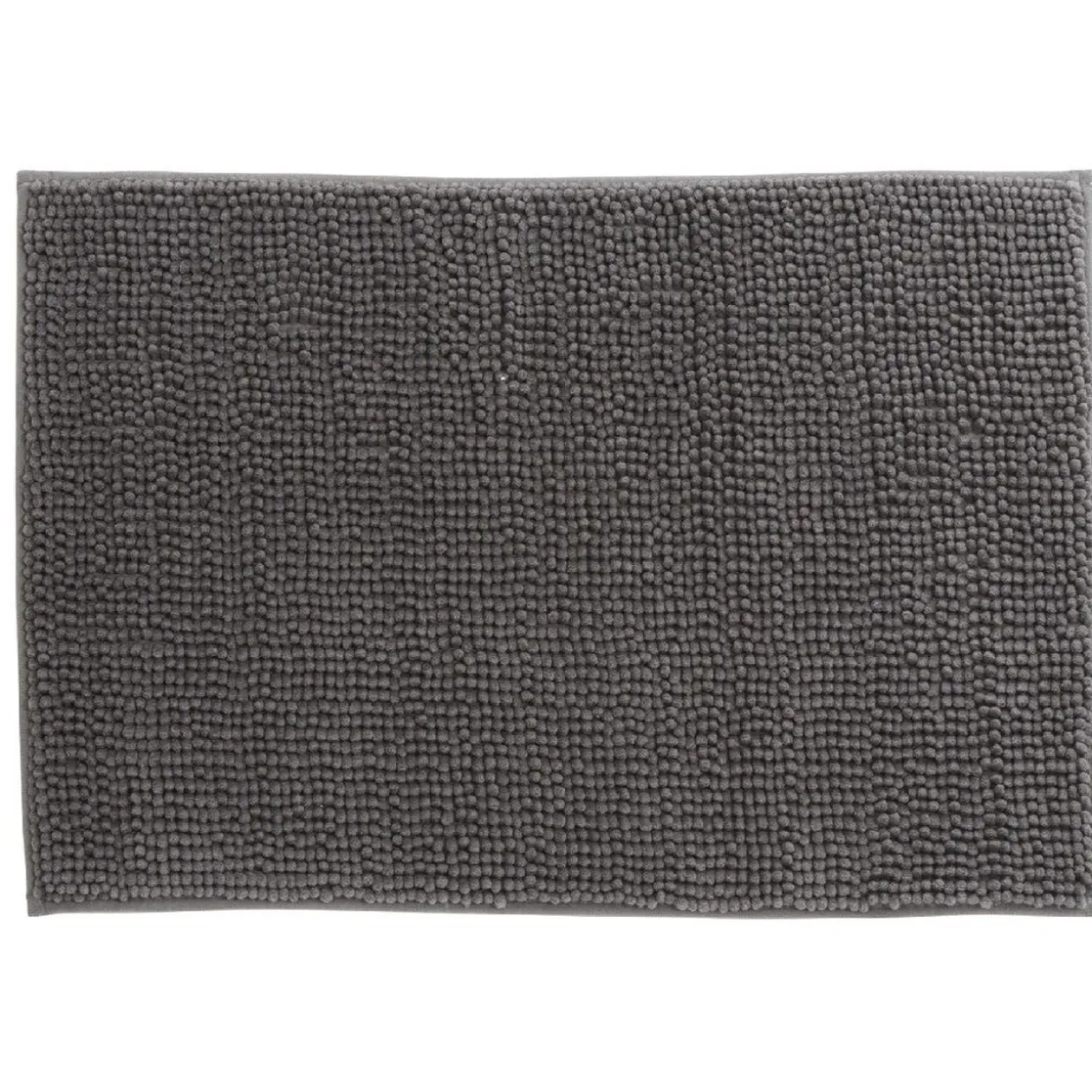 Tapis salle de bain chenille uni gris