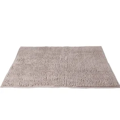 Tapis salle de bain chenille taupe