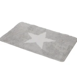 Tapis salle de bain gris design étoile