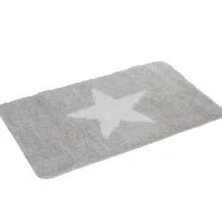 Tapis salle de bain gris design étoile