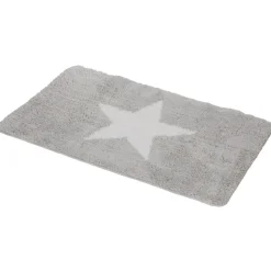Tapis salle de bain gris motif étoile